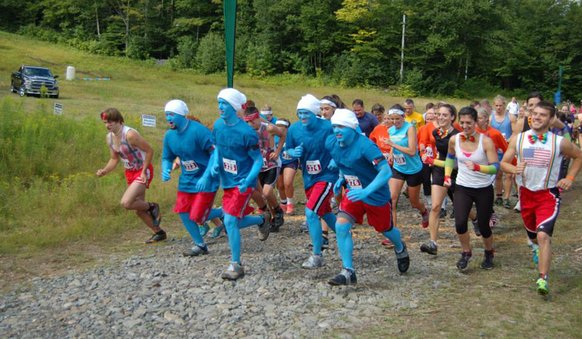 Tupper Lake Smurfs on the run.