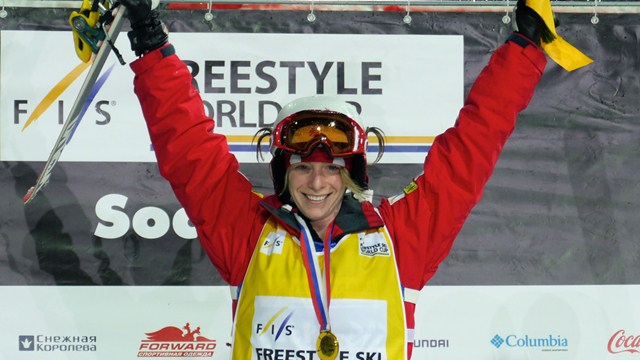 Hannah Kearney on the podium