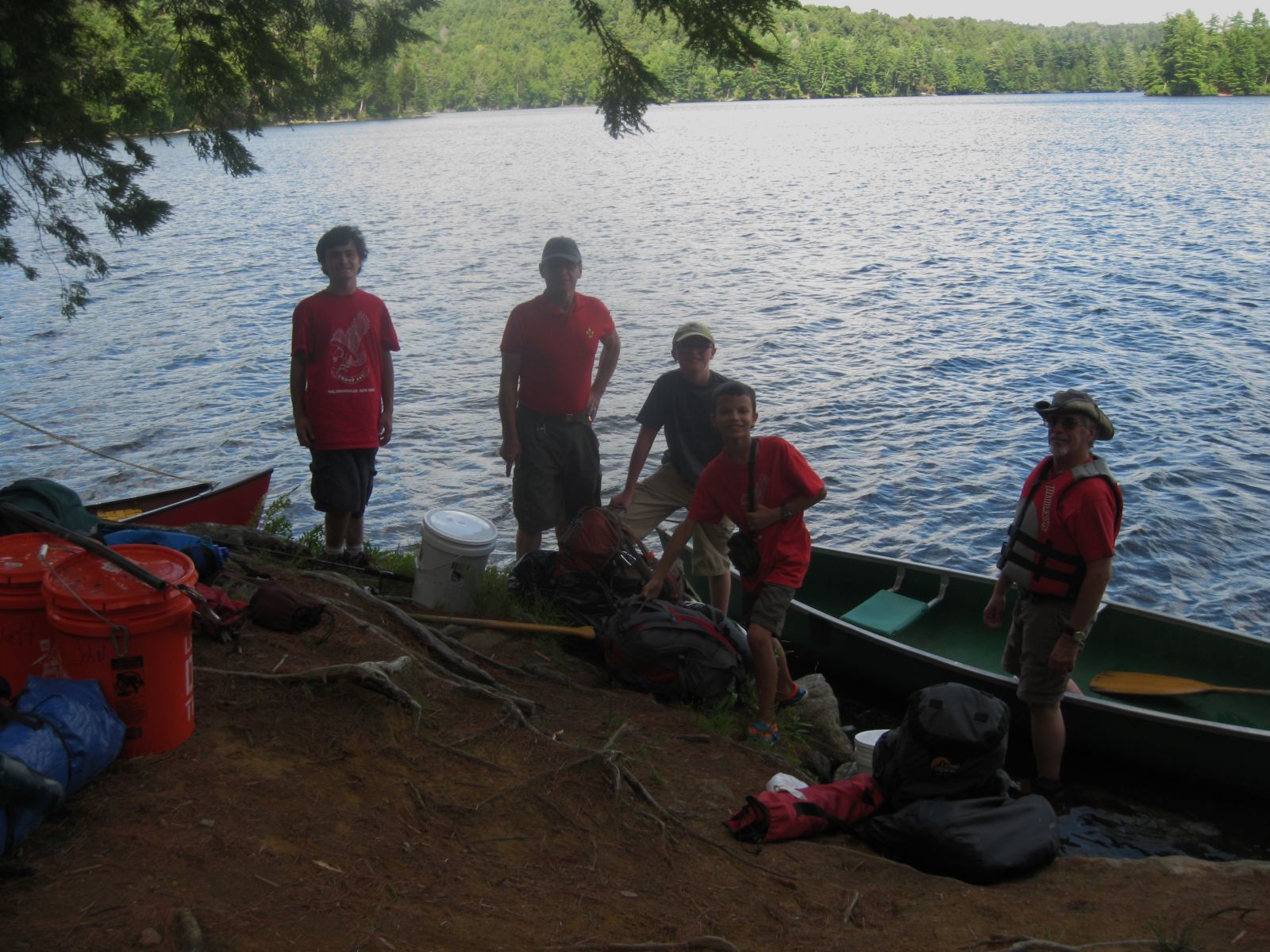 The Scouts came paddling in!