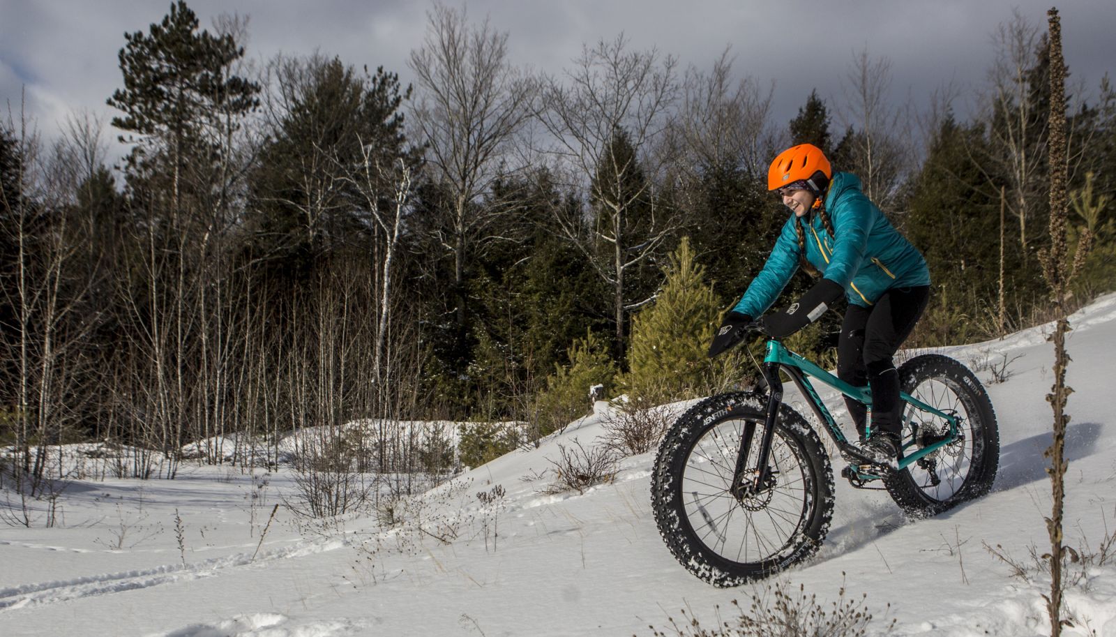 Fat tire biking the Blueberry Hill Trails.
