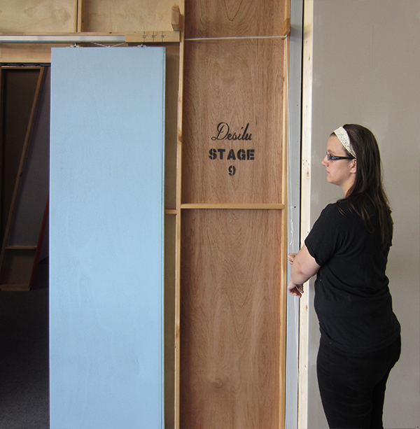 Backside of set door.