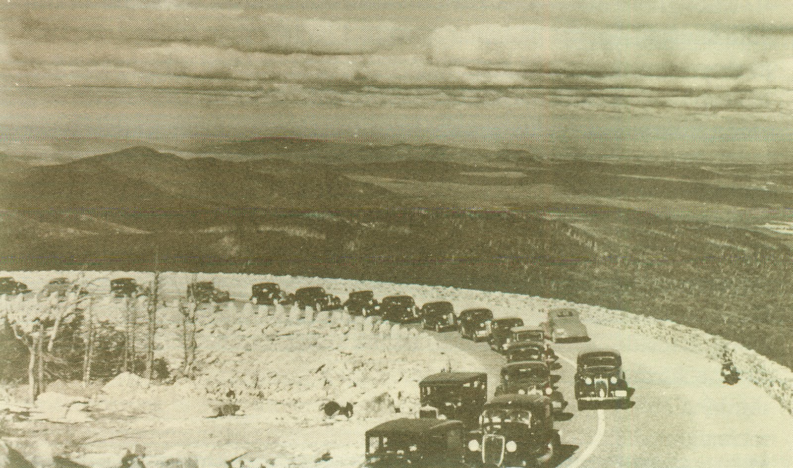 Early visitors to the Whiteface Mountain Veteran's Memorial Highway.