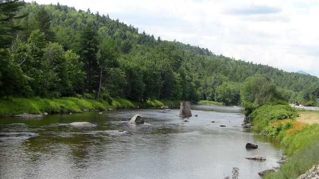 The remains of a bridge support structure on the way to Ausable Forks.