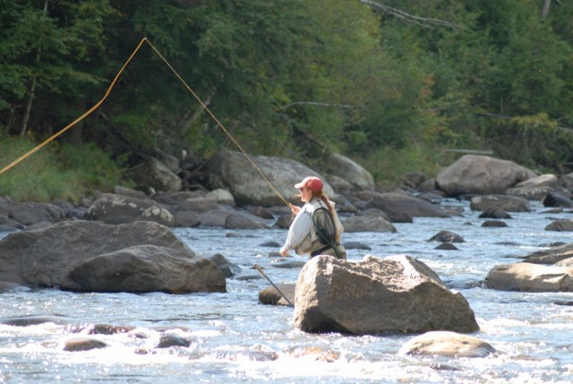 River boulders help create churning waters which in turn oxygenate the water