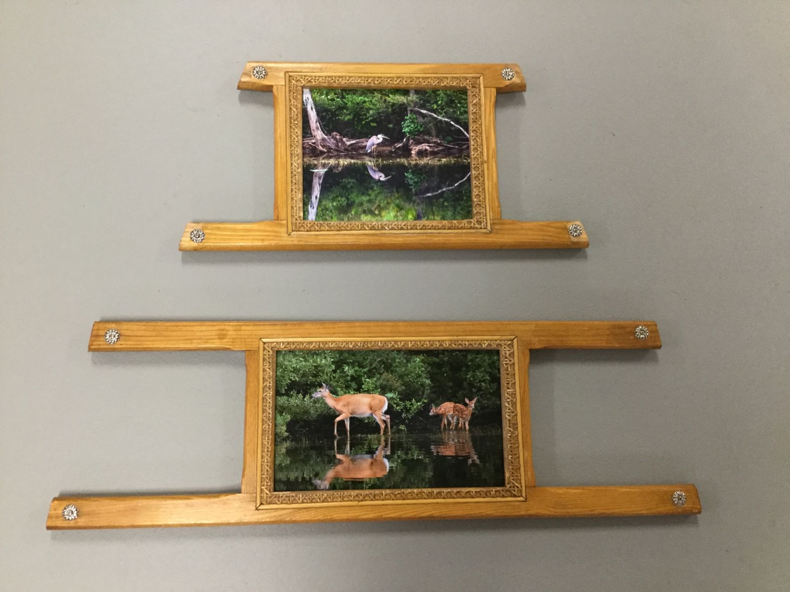 These seats were salvaged from an old canoe. Where the wicker once was, is now the view from that seat.