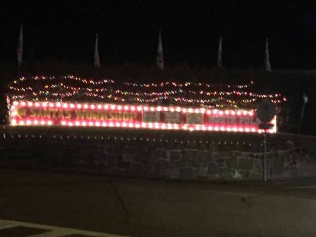 Santa's Workshop - the first sign that we are getting close!