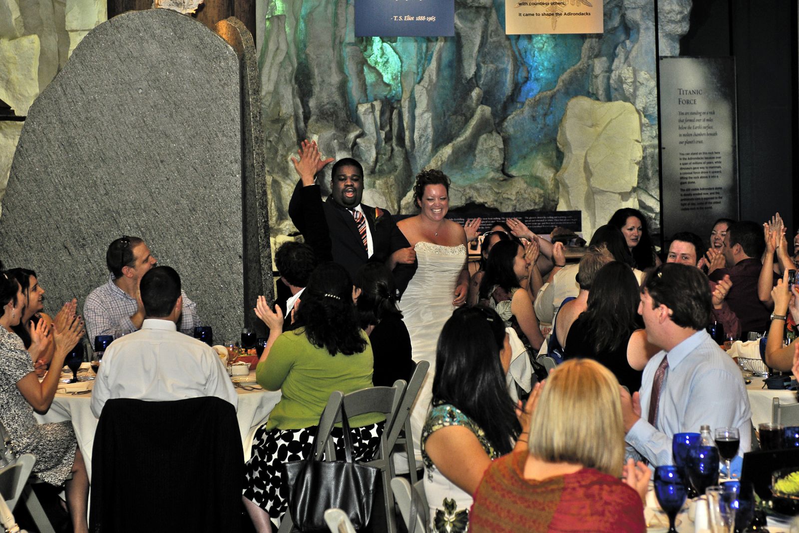 Leah & Xaviea are introduced into The Big Wolf Great Hall for the first time as husband and wife (Photo complements of Tall Paul Photography)