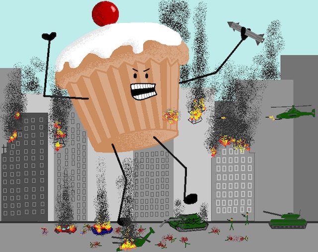 Don't be afraid. Not this kind of battling cupcake.