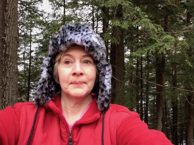 Always carry an emergency hat. This fake fur model with the earflaps was perfect for moderating a brisk spring breeze.