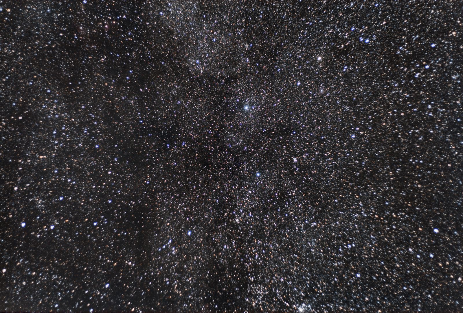 The constellation Cassiopeia and Milky Way photographed with a tracking mount. One minute exposures were stacked and processed to create the final image.