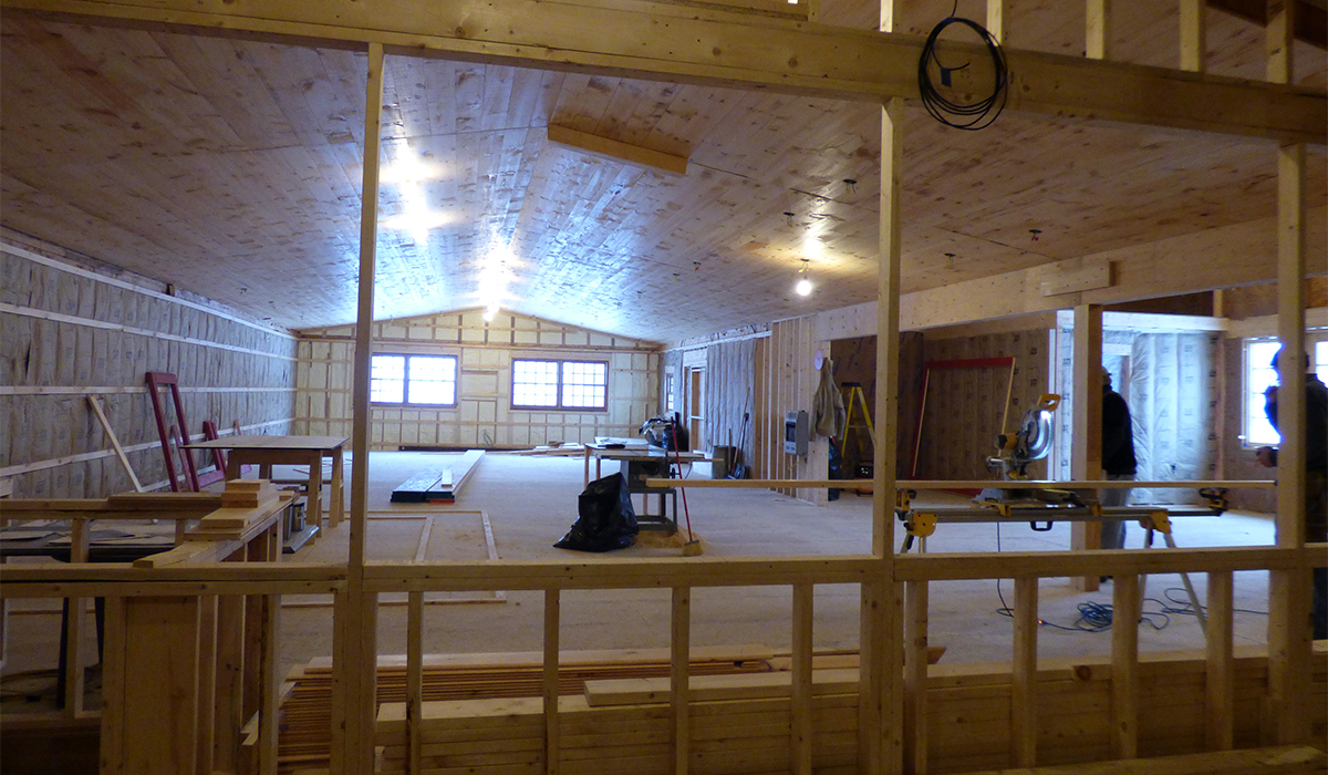 Big Tupper Brewing Construction Zone (view from the brewery out into what will be the bar and dining area.)