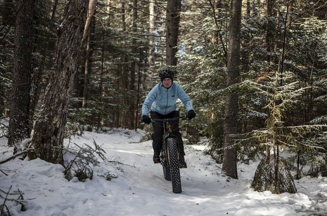 Winter mountain biker