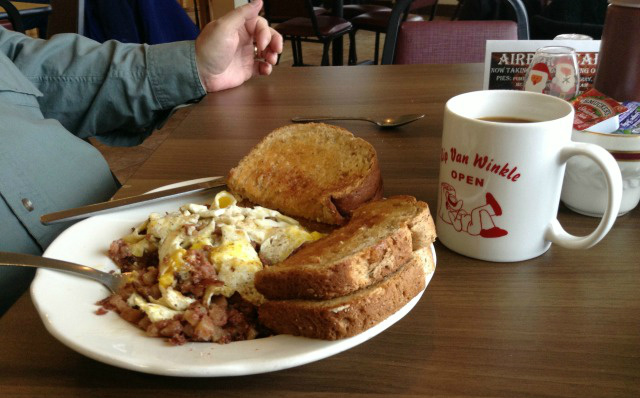 the bread and hash are homemade, and the coffee is great! the bread and hash are homemade, and the coffee is great!