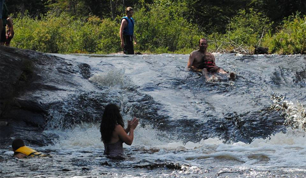 Swimming at Bog River Falls (Katie Stuart photo)