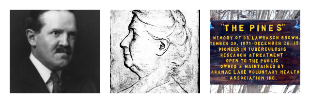 Dr. Lawrason Brown, pioneering doctor, married patient Martha Brown in 1914. The system of trails known as The Pines is dedicated to him.