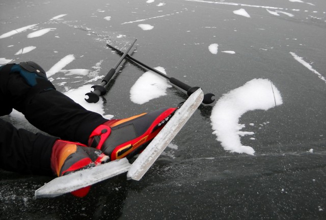 Nordic skate blades and poles
