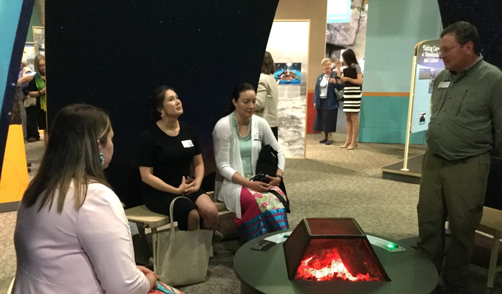 The "campfire room" has the night sky on its walls and a clever flame simulation in the middle.