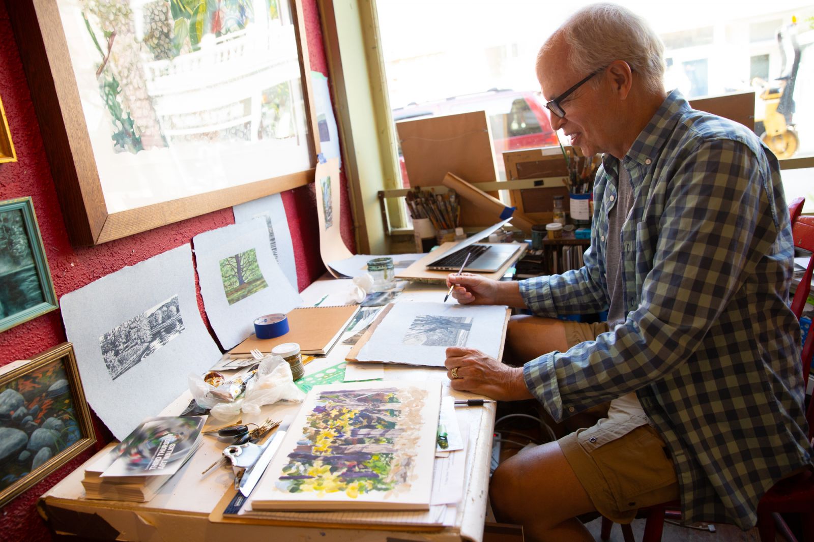 Tim Fortune in his studio, The Small Fortune Studio. Tim Fortune in his studio, The Small Fortune Studio.