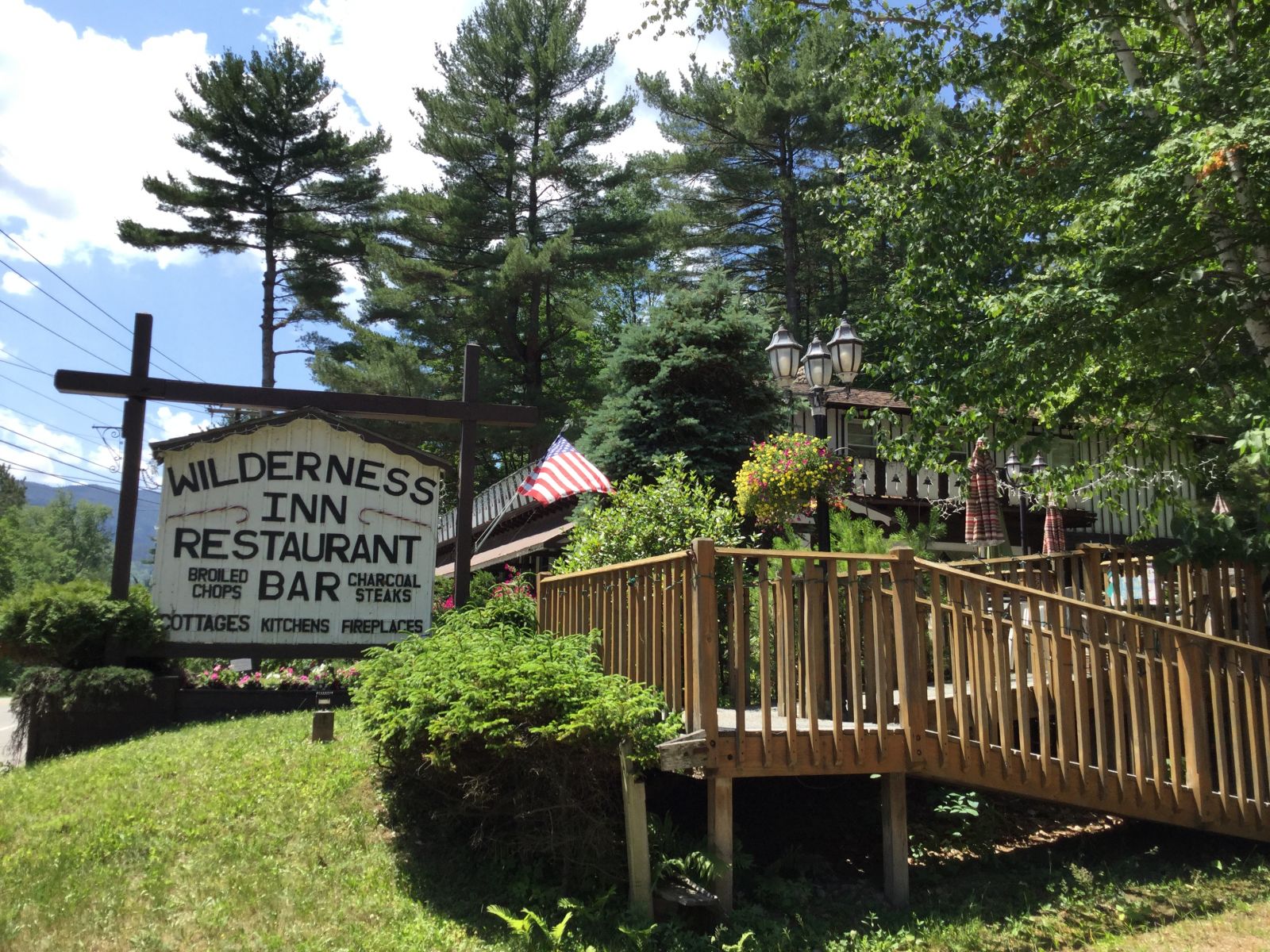 The Wilderness Inn II has a beautiful deck nestled into the trees.