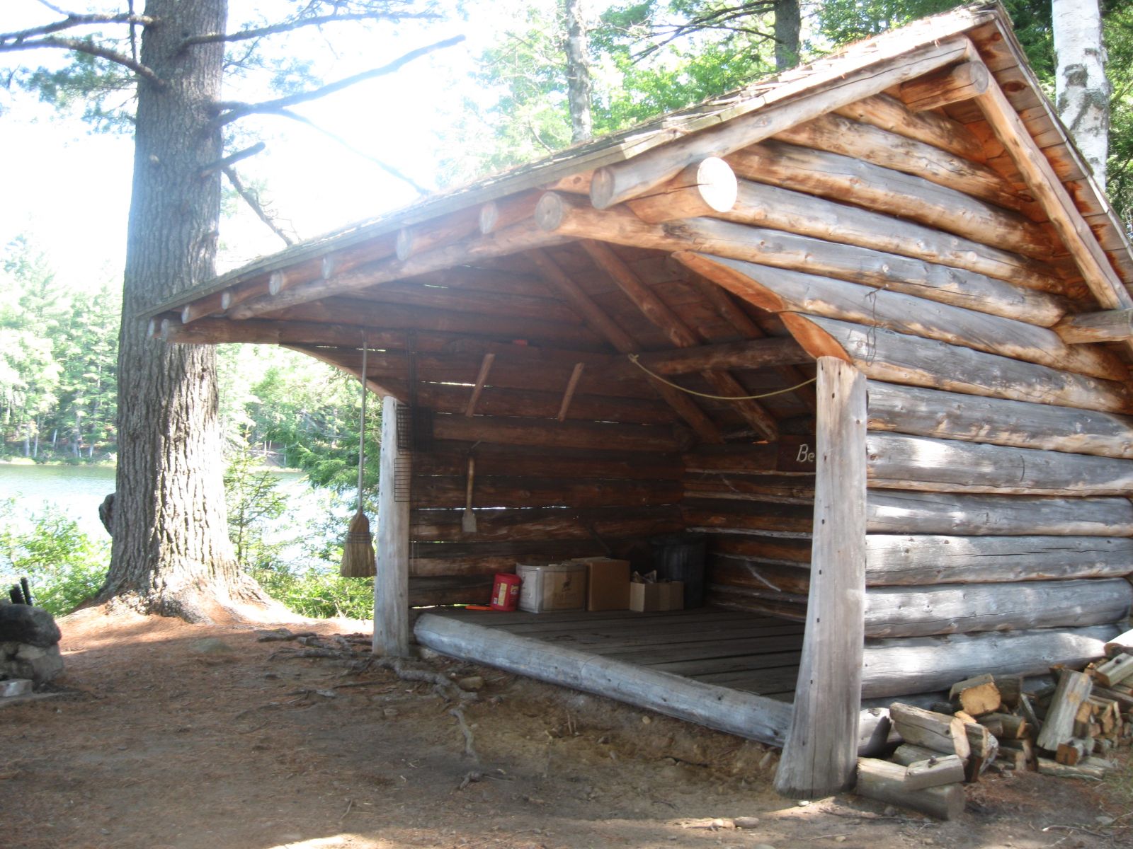 Private lean-to on Bear Pond, looked so homey!