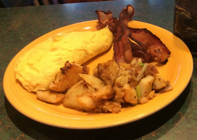 It's all good at Blue Moon Cafe, who uses real eggs and no coating on their Cafe Taters. Some places put pancake batter in the omelettes to make them fluffy, and flour on the potatoes to make them brown faster. Beware! It's all good at Blue Moon Cafe, who uses real eggs and no coating on their Cafe Taters. Some places put pancake batter in the omelettes to make them fluffy, and flour on the potatoes to make them brown faster. Beware!