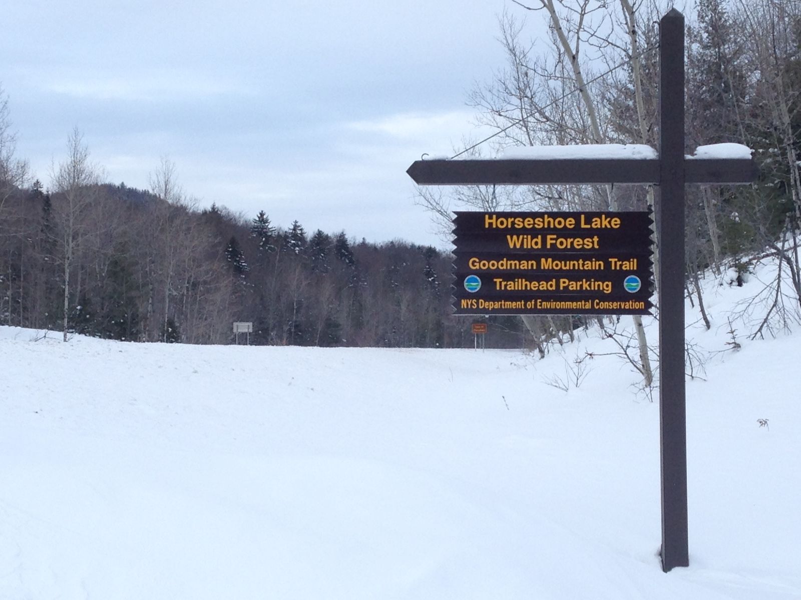 Trailhead sign on NYS Route 30 - south of Tupper Lake, NY