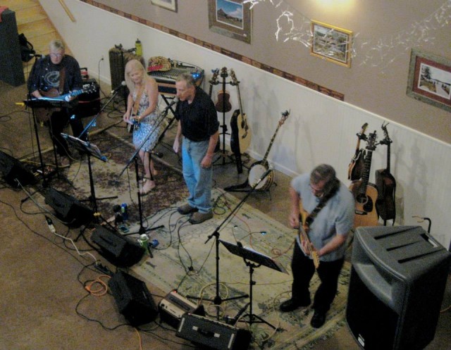 The Compass Rose band performing in the theatre