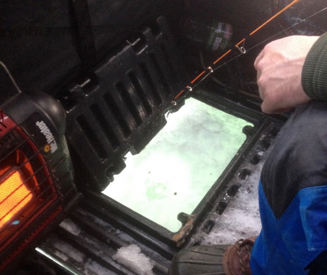 Ice fishing hole
