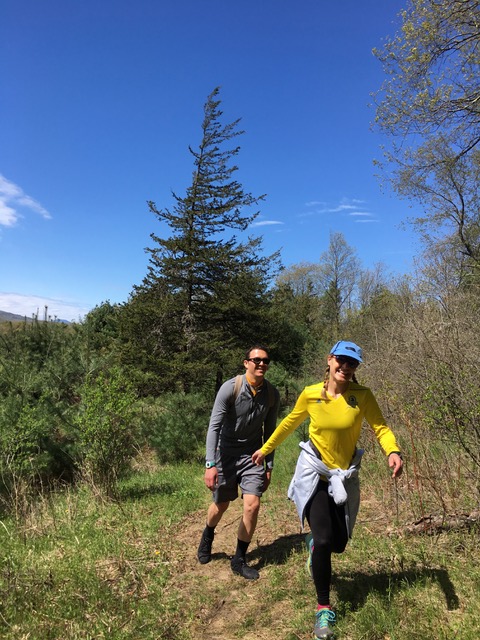 Hikers on their way from Westport to Essex on a new trail in the CATS system.