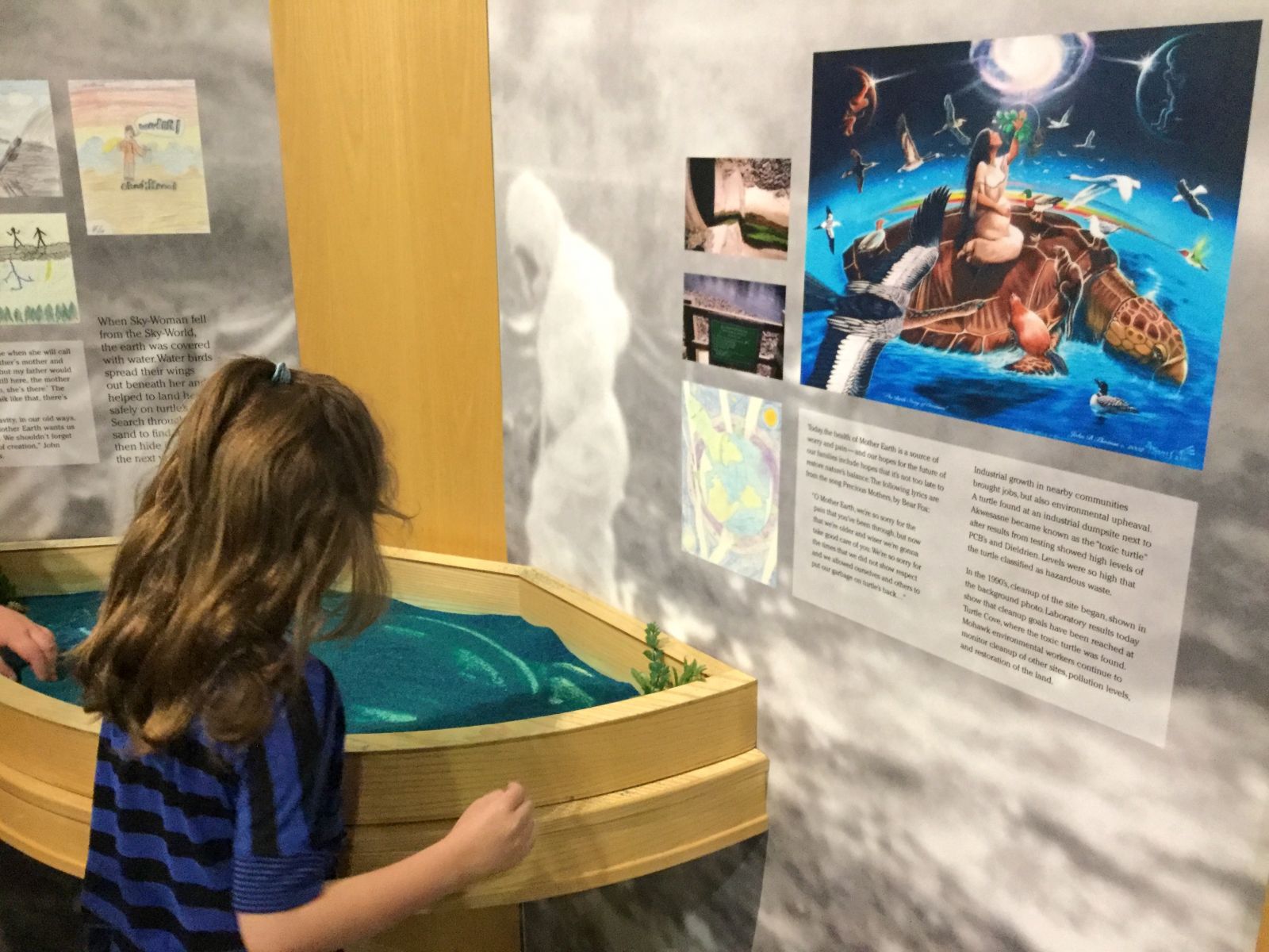 At this interactive wetlands table, visitors can craft their own ecosystem.
