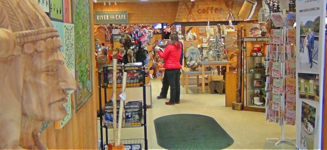 The wintry weather stimulates hat sales in the gift shop.
