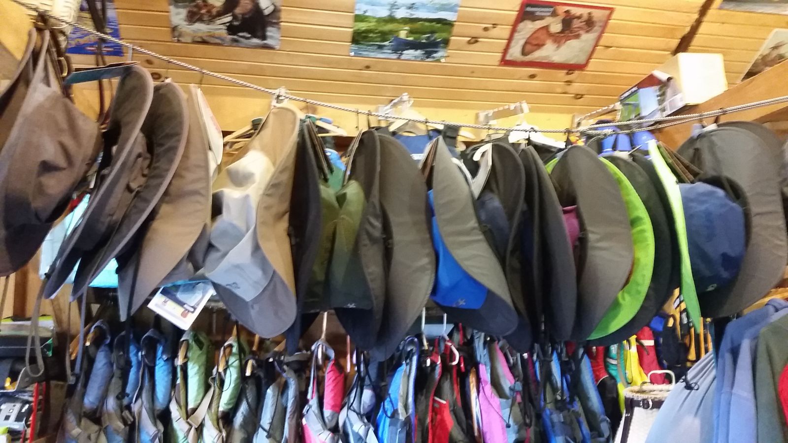 PFD's and hats - so many to choose from!
