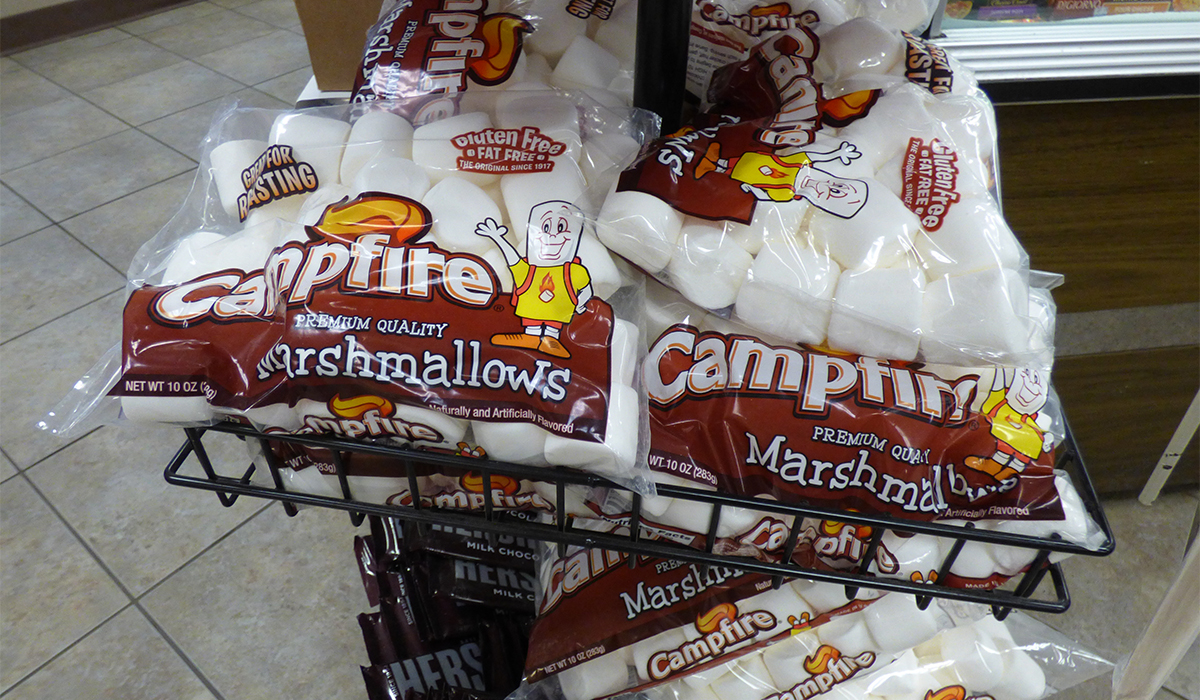 Marshmallows make a great bobber (and a treat while you wait too!)