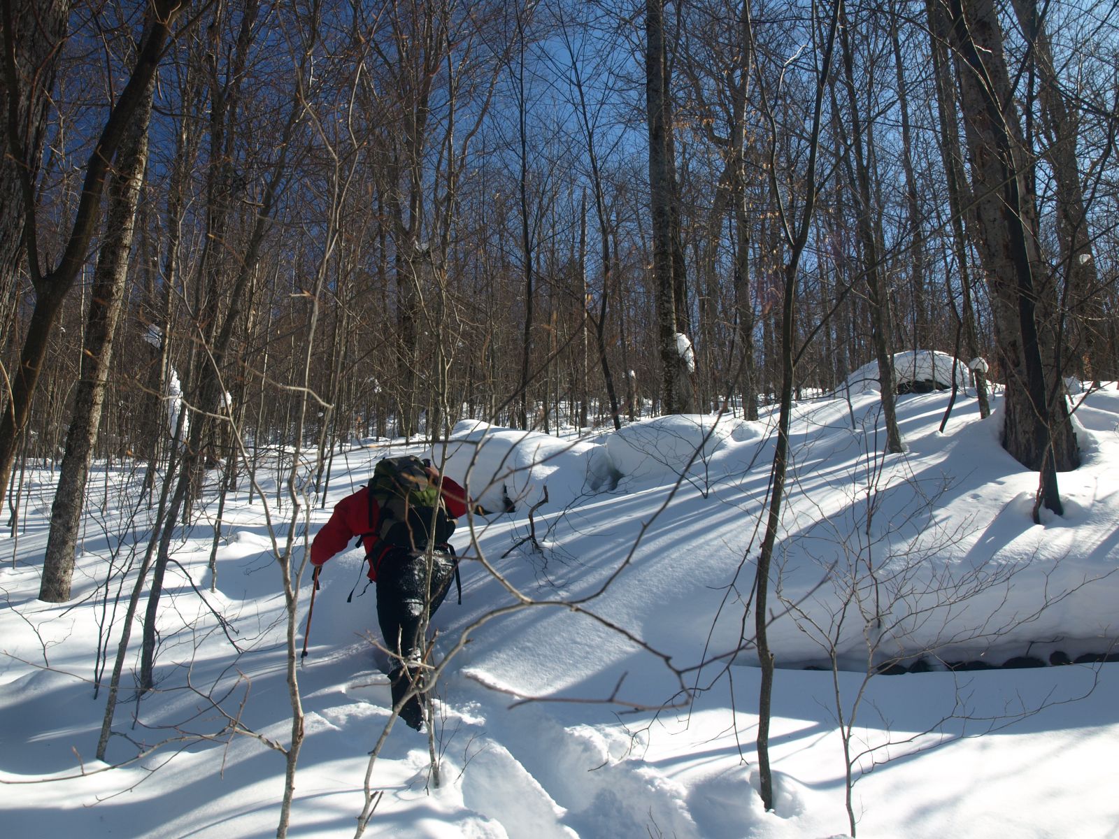 Fighting the deep snow to the summit