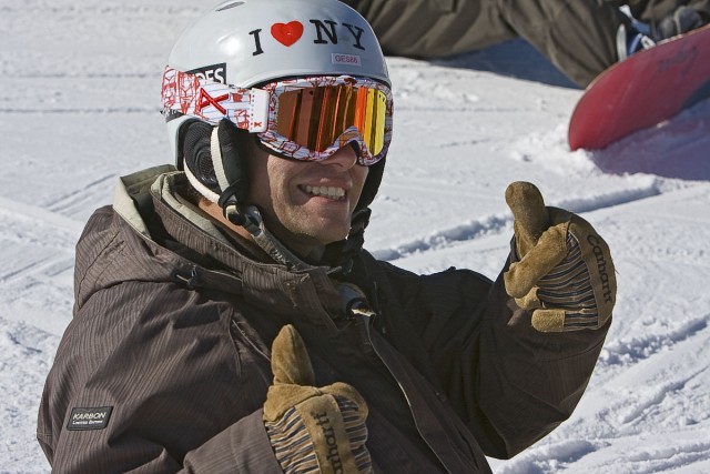 Two thumbs up for spring snowboarding at Whiteface.