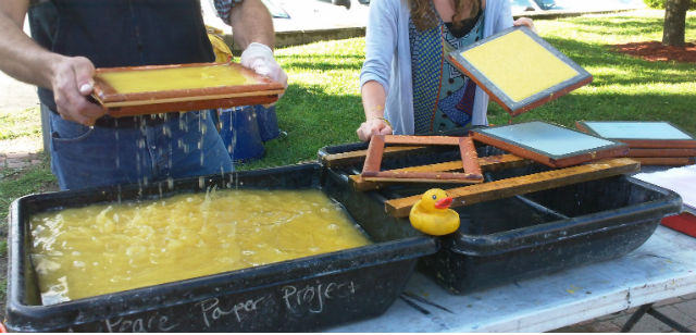 paper can be made from t-shirts, beer mash, or discarded paper