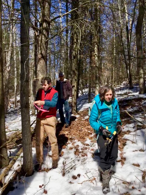 To be ready for summer hiking, much of the trail work has to be done in winter. Here a new CATS Viall's Crossing trail is being cut near Westport on an easement across a private farm.