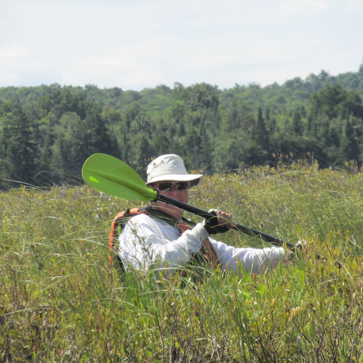 Bill really is in a kayak.