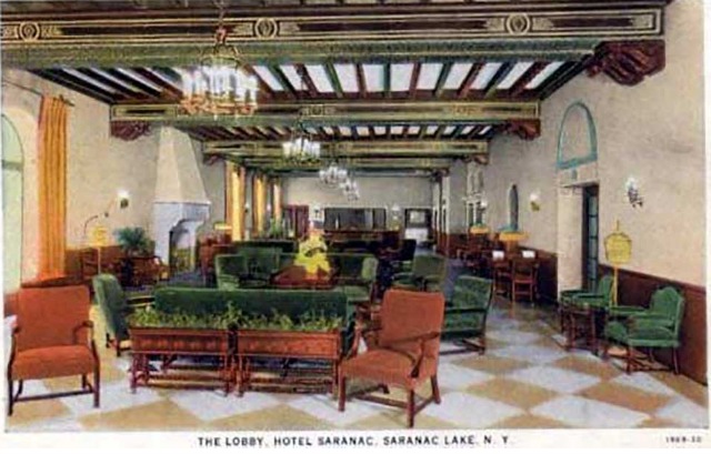 the lobby evoked old world elegance with the beamed ceilings, curved windows, and floor tiles