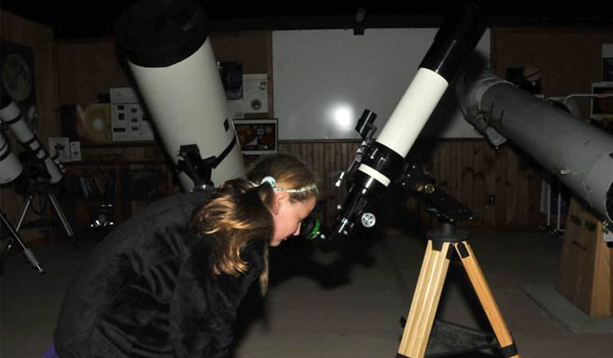 Stargazing at the roll-off-roof observatory.