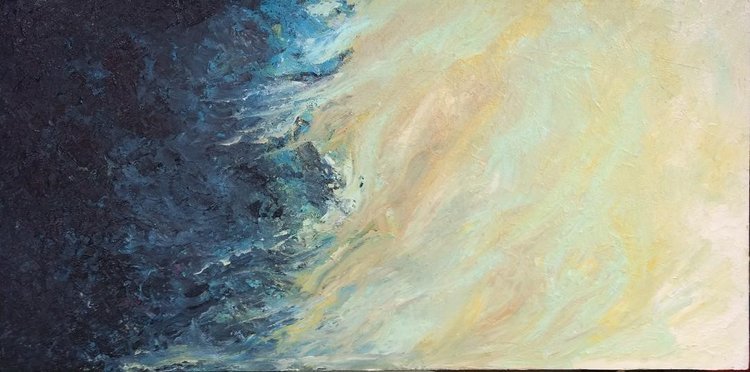 If abstracts are to your taste, enjoy "Battle in Arcadia" by painter Mike Kaz.