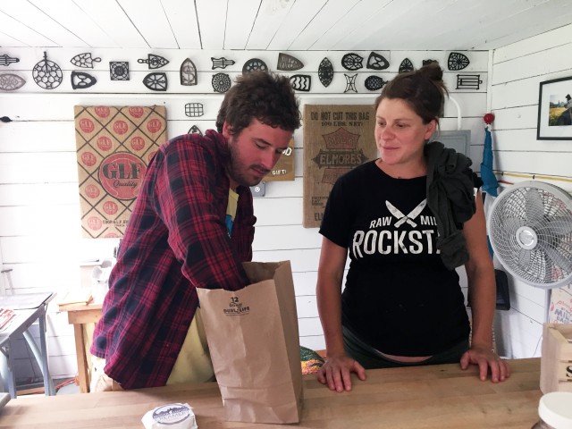 Margot and Alex in their store.