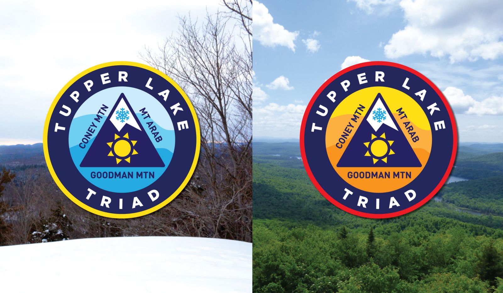 Tupper Lake Triad patch designs for both the summer and winter challenge.