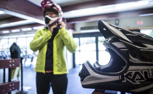 Gearing up for downhill mountain biking