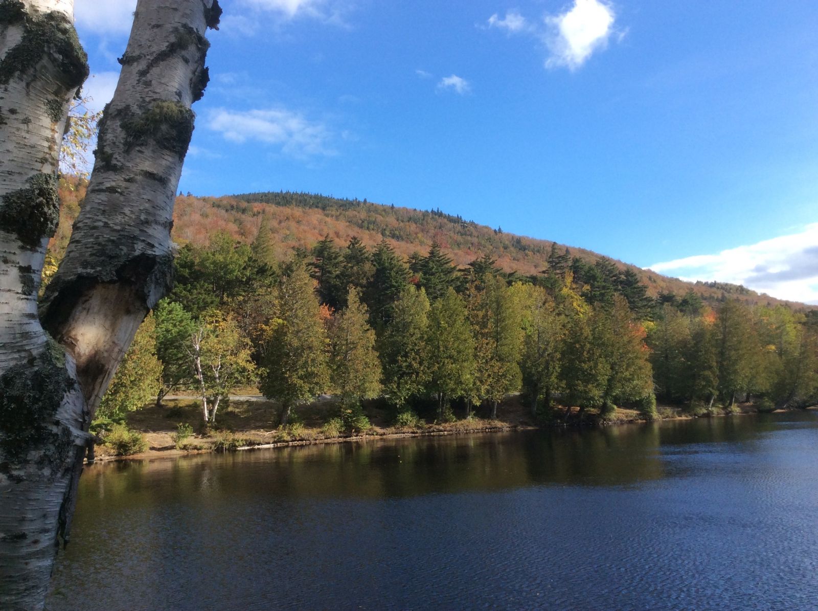 There are additional views of the mountains visible from most parts of the loop trail around the lake.