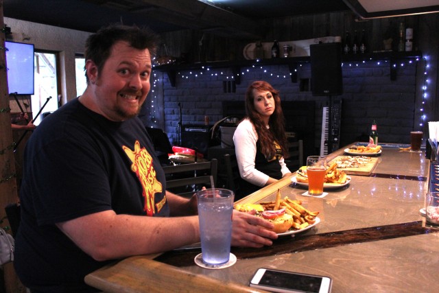 Kelsey, our lead singer, wishes she'd ordered a burger.