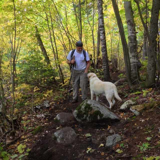On the trail up Jay Mountain