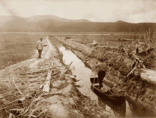 Seneca Ray Stoddard photo, The Cut with Simon(d) Pond and Mt. Morris (1888.)