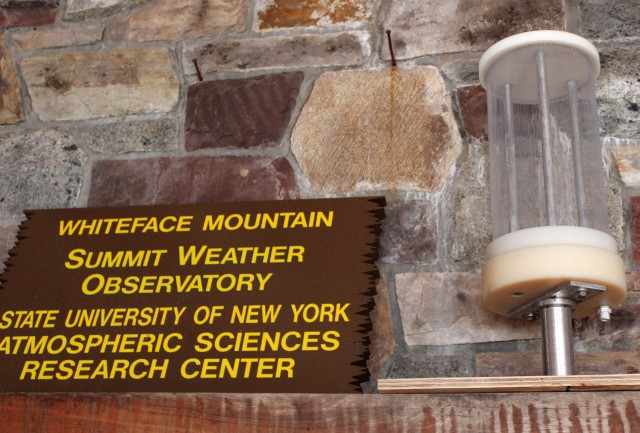 An old cloud collector, right, is on display in the old Marble Mountain base lodge.