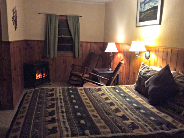 The ADK Trail Inn gave me my own fireplace with the river right outside my window.